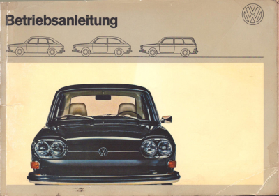 VW 411 E / Variant Bedienungsanleitung 8.1971