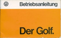 VW Golf 1 owner`s manual 8.1974