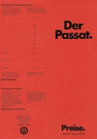 VW Passat Preisliste 8.1974