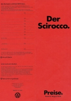 VW Scirocco Preisliste 8.1974