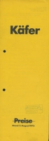 VW Käfer Preisliste 8.1975
