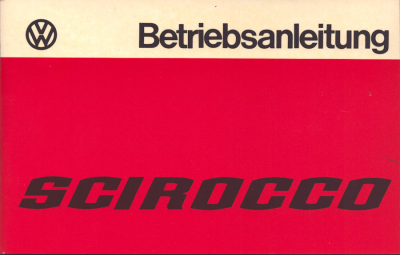 VW Scirocco Bedienungsanleitung 8.1976
