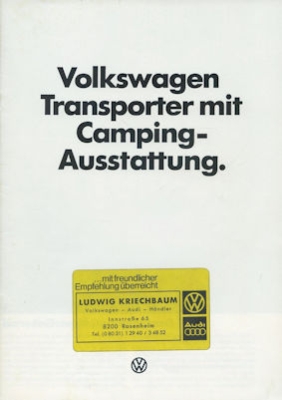 VW T 2 Camping Prospekt 1.1978