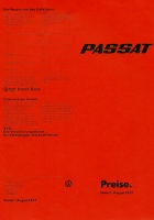 VW Passat Preisliste 8.1977