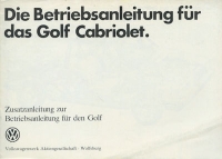 VW Golf 1 owner`s manual 1.1980