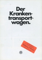 VW T 3 Krankentranswagen brochure 8.1979