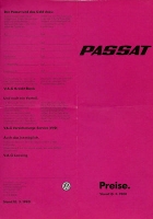 VW Passat pricelist 3.1980