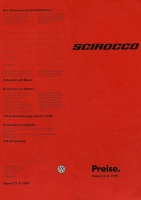 VW Scirocco pricelist 8.1979