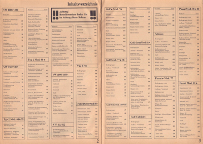 Preview: VW Blechteile Bildkatalog 1981