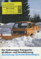 VW T 3 Schneeräum-Transporter brochure 8.1980