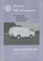 VW T 3 Frischdienst-Transporter brochure ca. 1981