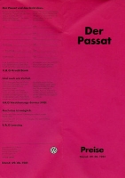 VW Passat B 2 pricelist 6.1981