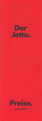 VW Jetta M/A Preisliste 1981