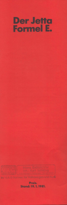 VW Jetta Formel E Preisliste 1.1981