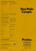 VW Polo 2 Coupé Preisliste 4.1983