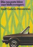 VW Golf 1 Cabriolet Sondermodell Havanna Prospekt ca. 1984