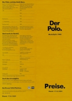 VW Polo 2 pricelist 9.1984