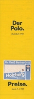 VW Polo 2 pricelist 4.1985