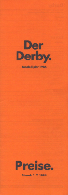 VW Derby Preisliste 7.1984