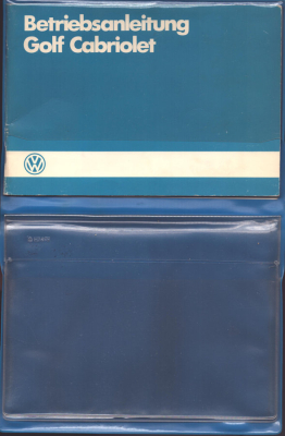 VW Golf 1 Cabriolet Mappe mit Bedienungsanleitung 7.1984