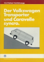 VW T 3 Transporter + Caravelle syncro internes Prospekt 1985