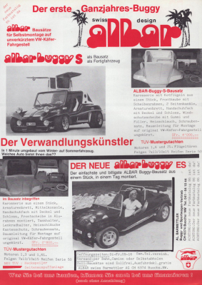 VW Albar Buggy / Käfer Prospekt 1986