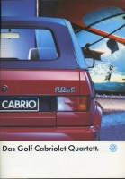 VW Golf 1 Quartett Cabriolet Prospekt 1.1989