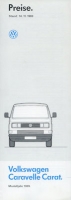 VW T 3 Caravelle Carat pricelist 11.1988