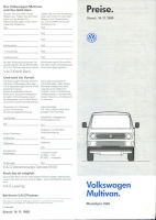 VW T 3 Multivan pricelist 11.1988