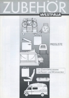 VW T 3 Westfalia equipment pricelist 3.1989