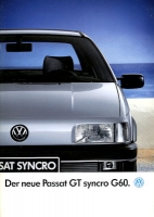 VW Passat B 3 GT Syncro G 60 brochure 10.1989