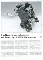 VW Passat B 3 1,9 l Kat-Dieselmotor brochure 2.1991