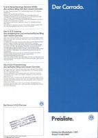VW Corrado Preisliste 8.1990