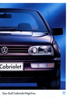 VW Golf 3 Cabriolet Highline brochure 1.1995