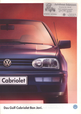 VW Golf 3 Cabriolet Bon Jovi Prospekt 5.1996