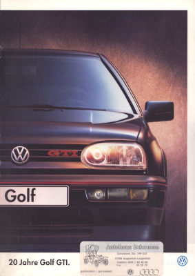 VW Golf 3 GTI Sondermodell 20 Jahre GTI Prospekt 7.1996