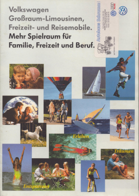 VW Großraum-Limousinen Caddy 2 und T 4 Prospekt 9.1997