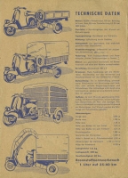 Vespa 3-Rad Transporter Prospekt 1950er Jahre