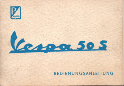 Vespa 50 S Bedienungsanleitung ca. 1963