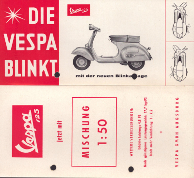 Vespa Zubehör Prospekt ca. 1968