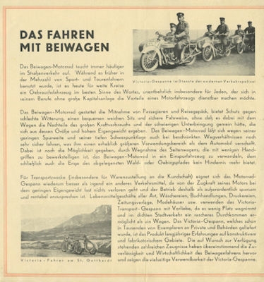 Victoria Seitenwagen-Programm 11.1927