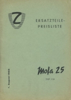 Victoria / DKW Mofa 25 Spare parts price list 8.1965