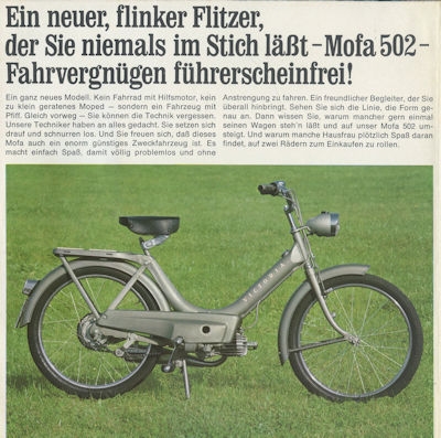 Preview: Victoria / DKW Mofa 502 510 / Moped 503 Prospekt ca. 1968