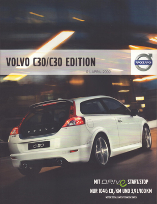 Volvo C 30 / C 30 Edition Prospekt 4.2009