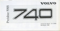 Volvo 740 pricelist 8.1988