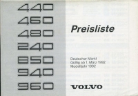 Volvo pricelist 3.1992