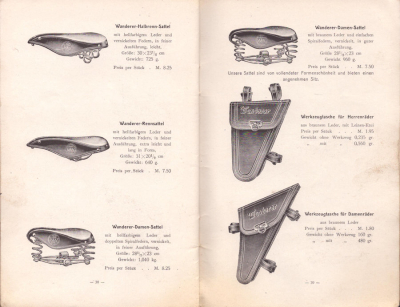 Wanderer Fahrrad Teileliste 1912