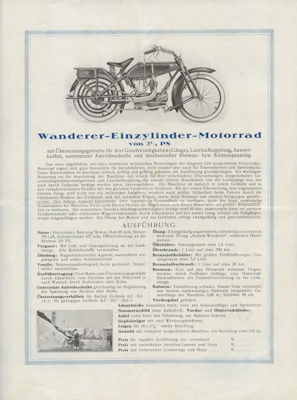 Preview: Wanderer Motorräder 2 ½, 4½ PS Prospekt 2.1924 Preview: Wanderer Motorräder 2 ½, 4½ PS Prospekt 2.1924