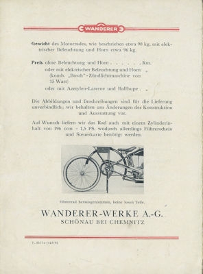 Wanderer 1,4 PS Prospekt 1.1927