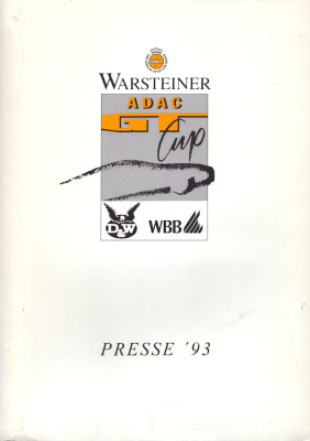 Warsteiner ADAC GT-Cup Nürburgring Pressemappe 1993